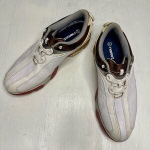 FootJoy FJ Sport BOA 53224 Men’s Golf Shoes 9.5M White Red Brown Spiked